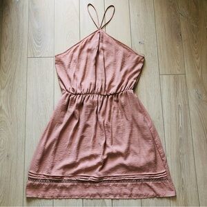 Lush Dusty Pink Halter Dress